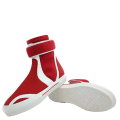 Burberry Men's Sub Touch Strap Sneakers - Red/White