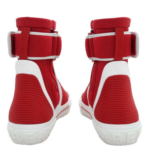 Burberry Men's Sub Touch Strap Sneakers - Red/White