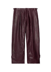 Burberry Wide Leg Leather Trousers