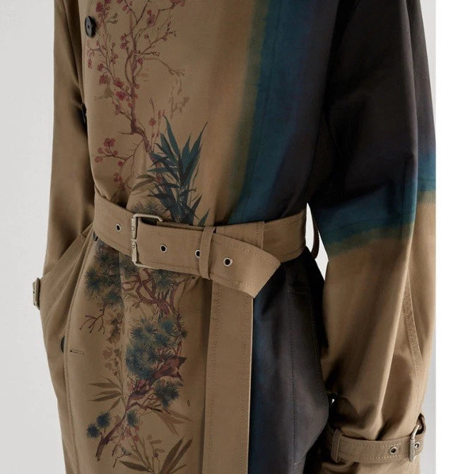 Christian Dior Pine Tree Motif Runway Trench Coat Jacket - BNWT