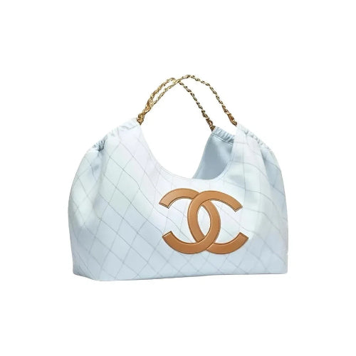 Chanel CC Coco Cabas Beach Tote Hobo Denim Shoulder Bag
