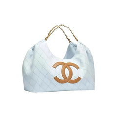 Chanel CC Coco Cabas Beach Tote Hobo Denim Shoulder Bag