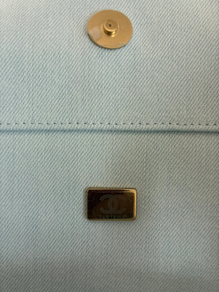 Chanel CC Coco Cabas Beach Tote Hobo Denim Shoulder Bag