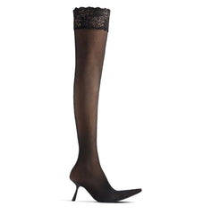 Balenciaga Flex OTK Nylon Curved Heel Boots