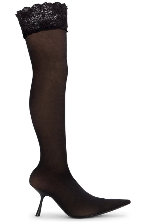 Balenciaga Flex OTK Nylon Curved Heel Boots