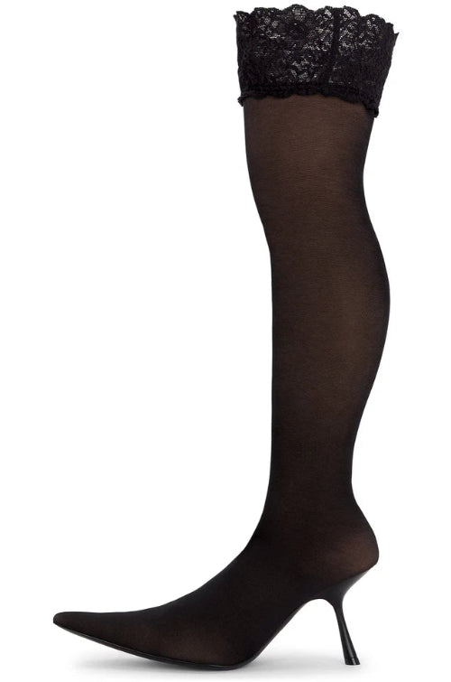 Balenciaga Flex OTK Nylon Curved Heel Boots