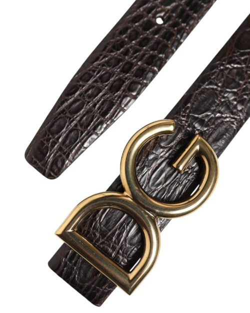 Dolce & Gabbana DG Exotic Leather Buckle Belt