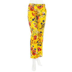 Dolce & Gabbana Floral Print Denim Straight Leg Pants