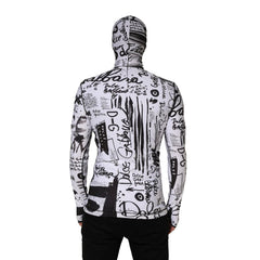 Dolce & Gabbana DG White Jersey Graffiti Print Balaclava Hoodie Sweater