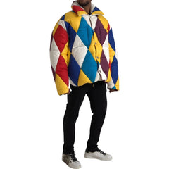 Dolce & Gabbana Multicolor Windbreaker Puffer Coat