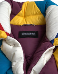 Dolce & Gabbana Multicolor Windbreaker Puffer Coat