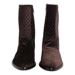 Dolce & Gabbana Velvet Mid-Calf Boots