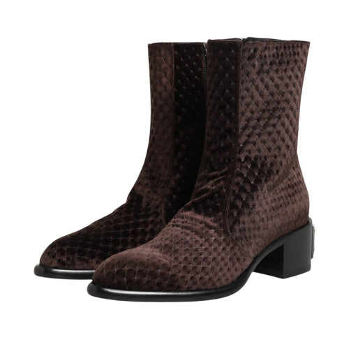 Dolce & Gabbana Velvet Mid-Calf Boots