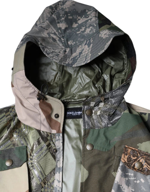 Dolce & Gabbana Multicolor Patchwork Hooded Vest