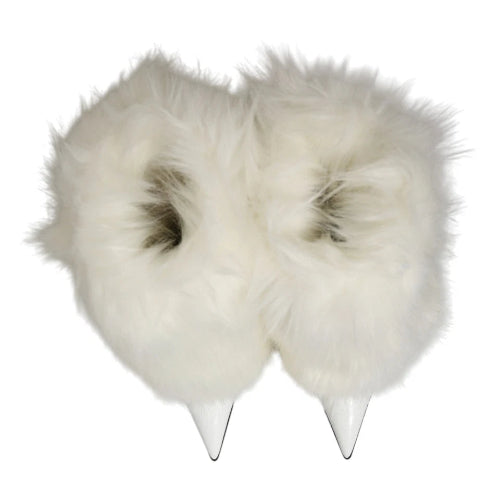 Dolce & Gabbana White Faux Fur Pointed Stiletto Boots