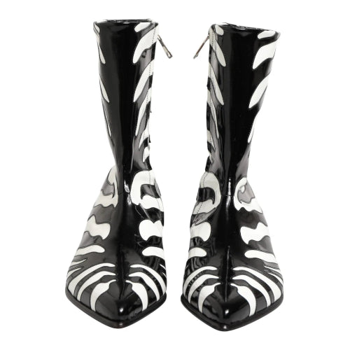 Dolce & Gabbana Zebra Leather Mid-Calf Boots