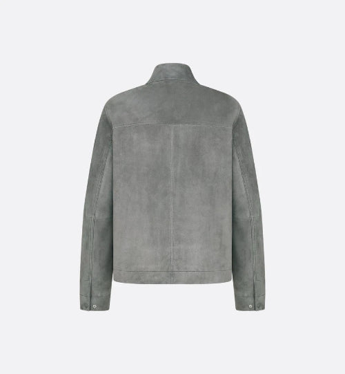 Gray suede jacket on a white background