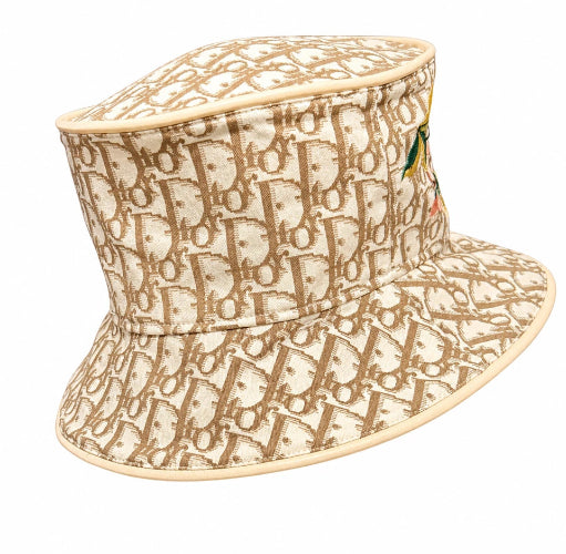 Dior Floral Embroidered Bucket Hat • Italian‑Made