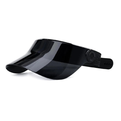 Black visor on a white background