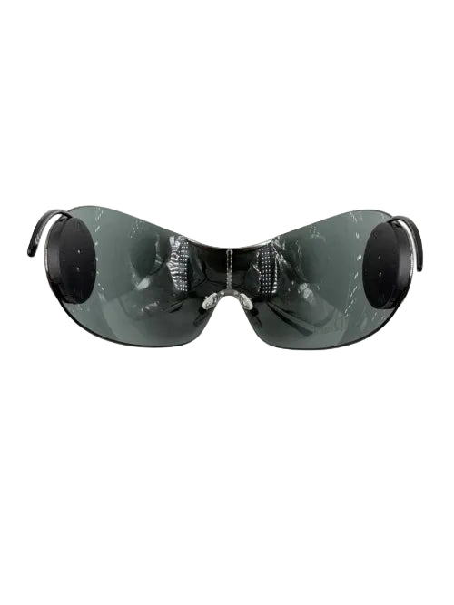 Dior Sport 1 KJ1VA Y2k Black-Silver Mask Shield Wrap Sunglasses Frame