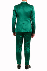 Green suit on a white background