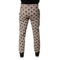 Beige pants with black pattern on a white background