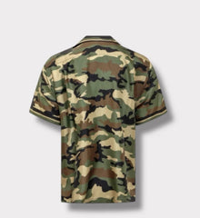 Camouflage-patterned shirt on a white background