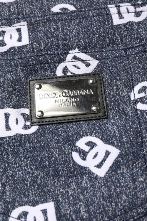 Dolce & Gabbana label on a patterned fabric background