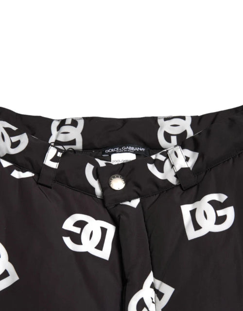 Black fabric with white logo pattern and Dolce & Gabbana label.