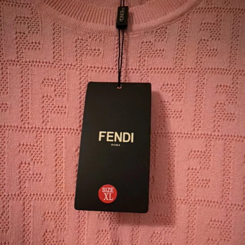 Fendi Pink Logo Knit Sweater