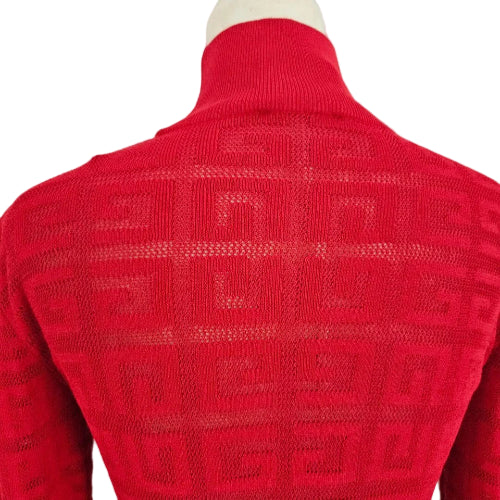 Givenchy 4G Red High Neck Long Sleeve Top