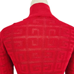 Givenchy 4G Red High Neck Long Sleeve Top