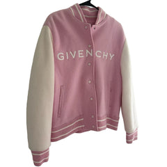 Givenchy Pink Varsity Wool Bomber Jacket
