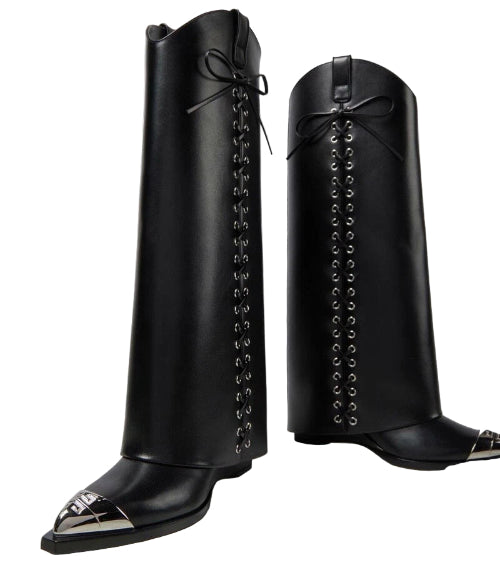 Givenchy Iconic Shark Lock Cowboy Leather Boots