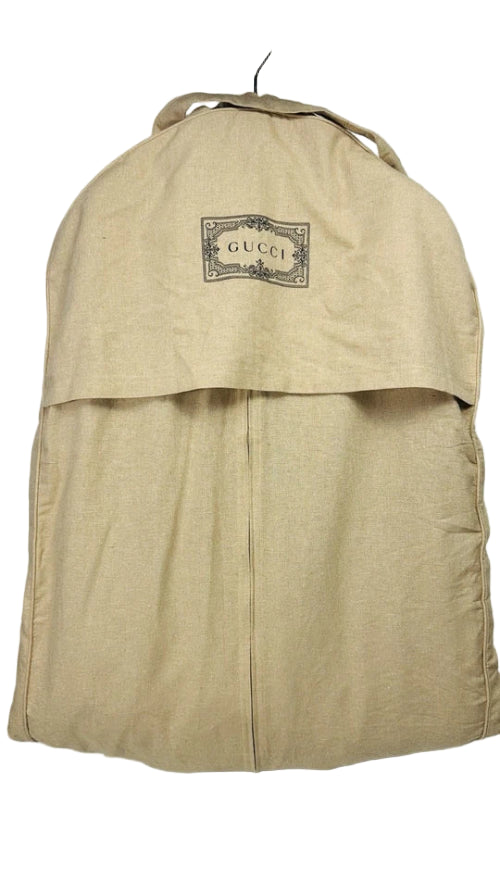 Gucci Wool Leather Trim Logo Button Cape Coat