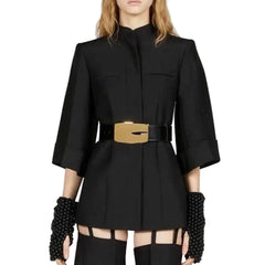 Gucci Women's Black Belted Soft Wool Silk Jacket - BNWT