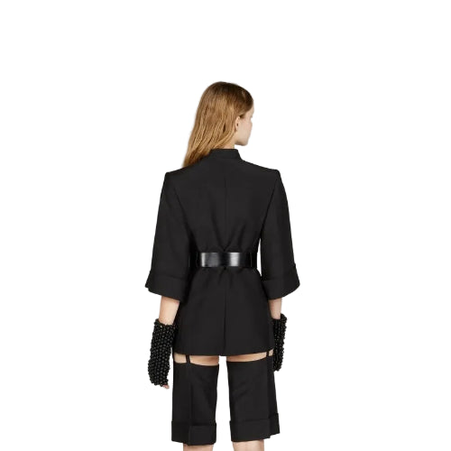 Gucci Women's Black Belted Soft Wool Silk Jacket - BNWT
