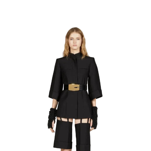 Gucci Women's Black Belted Soft Wool Silk Jacket - BNWT