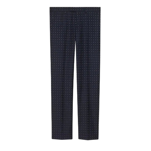 Gucci Men's Blue GG Logo Wool 2 Piece Pant Suit
