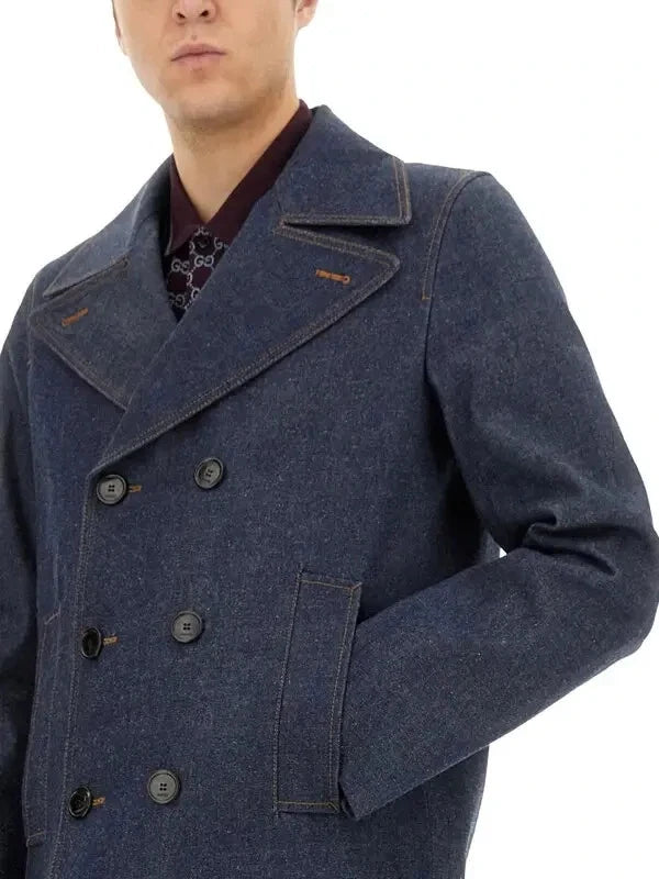 Gucci Men's Blue Denim Double Breasted Jacket - BNWT