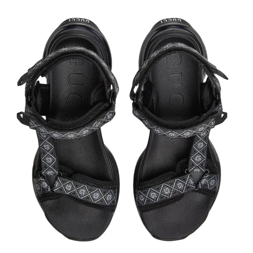 Gucci G Square Canvas Run Sandals