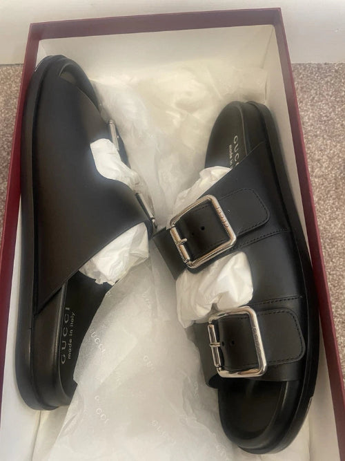 Gucci Open Leather Slides