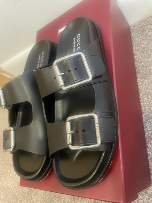Gucci Open Leather Slides
