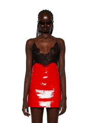 Gucci Leather Red Lacquer Mini Dress