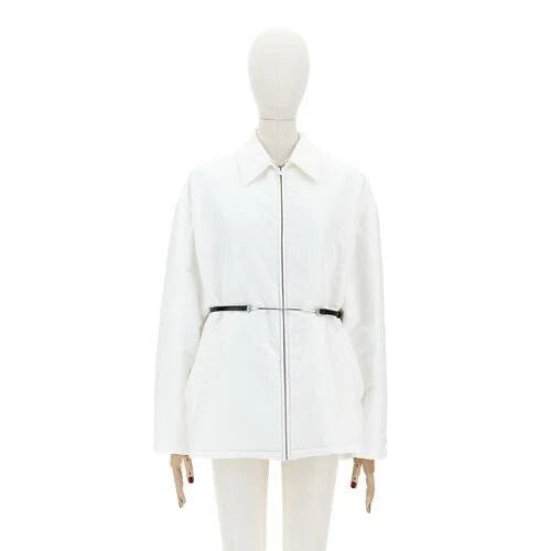 White jacket on a mannequin against a white background