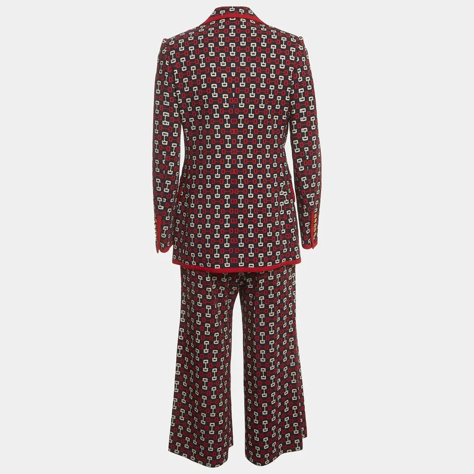Gucci Horsebit Print Stretch Crepe Pant Set