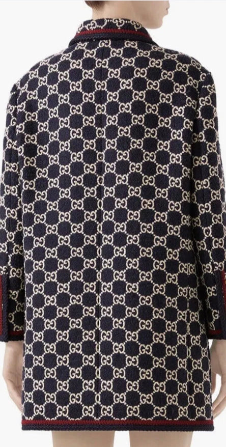 Gucci GG Macro Tweed Double Breasted Coat
