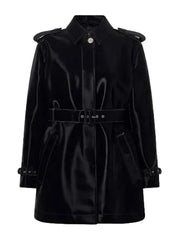 Gucci Black Velvet Effect Leather Trench Coat - BNWT
