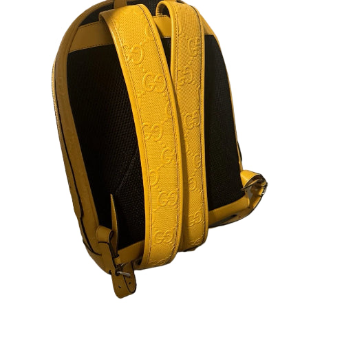 Gucci GG Guccissima Embossed Yellow Leather Backpack