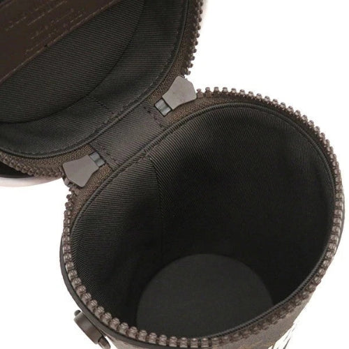 Black zippered case on a white background